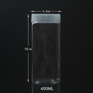 400ML65*150食品级包装罐 正方体螺旋广口罐 pet透明塑料瓶子
