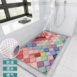 防滑排水脚垫浴室塑料丝圈地垫淋浴房洗澡镂空透水满铺可定制裁剪