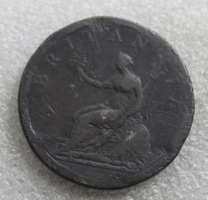 英国1807年乔治三世不列颠女神一便士大铜币