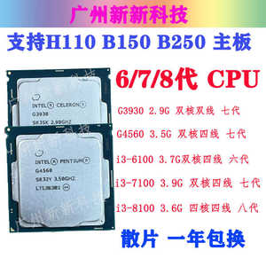 intel/英特尔G3930 G4560 G4900 8100散片CPU六/七/八代1151集显