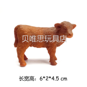 外贸散货 海福特牛 白面牛 仿真农场动物模型 重涂场景玩具 白模