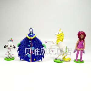 散货 米雅的*精灵王国独角兽 动漫儿童玩具 人偶蛋糕摆件场景模型