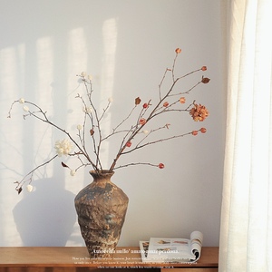 简约现代新中式客厅茶几玄关复古花瓶装饰侘寂风禅意干支树枝干花