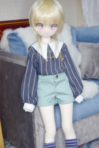 【预定】魔法学院夜占 bjd 4分 mdd 条纹 尖领衬衫 小基佬套装