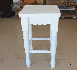 欧式时尚白色凳子实木花架电话架架高脚凳子高脚凳木梯子