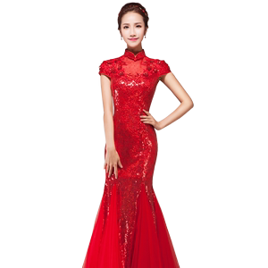 #求购#求一个「正红色鱼尾新娘旗袍长款结婚晚礼服」，包邮，一