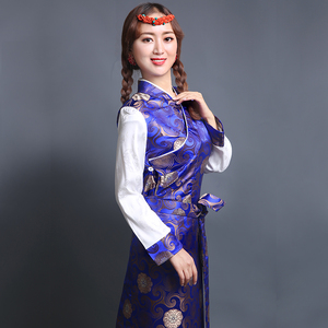 2023新款女西藏服装 藏装女拉萨服安多博拉长袖锦缎藏服西藏藏袍