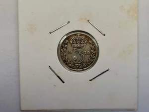 英国1919年3便士银币 高银版 乔治五世