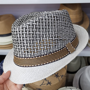男士帽子夏季镂空透气遮阳度假沙滩帽草编爵士礼帽英伦中老年帽子