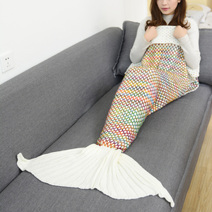 美人鱼尾毛毯鱼尾巴空调毯子沙发毯针织休闲毯午睡盖毯春季美人鱼