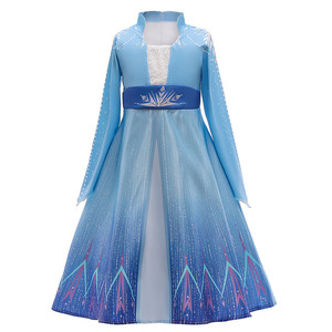 冰雪奇缘2公主裙最新款礼服连衣裙艾莎安娜裙子欧美服装冰雪女王