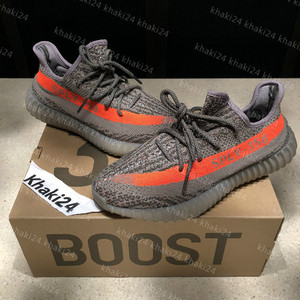 Khaki24 Adidas Yeezy 350 V2 灰橙初代椰子男女休闲跑鞋 BB1826