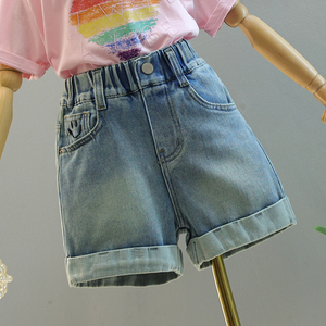 2024夏装新款女童牛仔短裤韩版时髦洋气小女孩热裤外穿儿童裤子