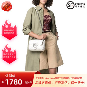 PINKO 品高 21SS 白色女士压花装饰单肩包斜挎包燕子包1P222Y