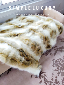 Faux Fur Limited Edition美国正品仿皮草柔软舒适沙发床尾毯盖毯