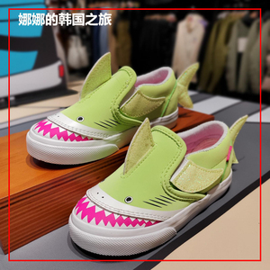 韩国代购VANS范斯Slip-On儿童款绿色小鲨鱼一脚蹬板鞋VN0A7Q4ZBHM