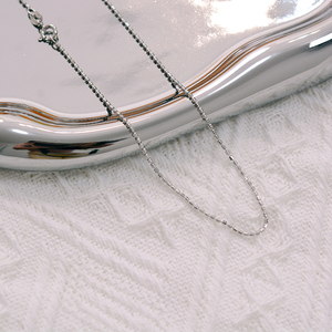 轻珠宝小众设计S925纯银意大利闪双珠链项链简约百搭短锁骨链颈链
