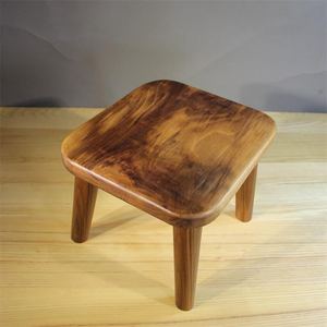 黑胡桃木小板凳儿童实木客厅家用茶几矮凳创意简约时尚换鞋凳北欧