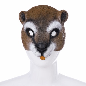 圣诞节化妆舞会游戏表演出立体松鼠老鼠卡通面具半脸EVA动物面罩