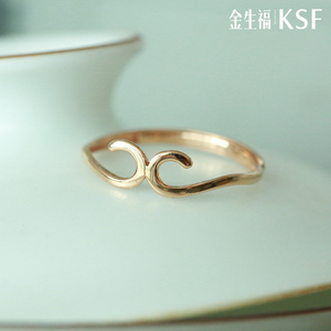 金生福珠宝  金750戒指  为爱守护紧箍咒18K玫瑰金戒指