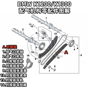 原装BMW宝马摩托车K1200 K1300R-S-GT时规小链条张紧条导轨涨紧器
