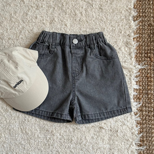 minisheep韩国儿童夏季灰色牛仔短裤