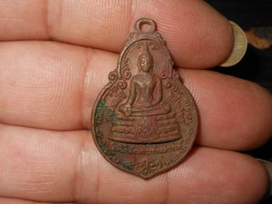 永远收藏阁古玩杂件杂项老东西 泰国铜佛像纪念牌挂件 包老R79561