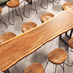 北欧实木吧台桌椅组合高脚桌子简约现代酒吧桌椅阳台靠墙长条桌