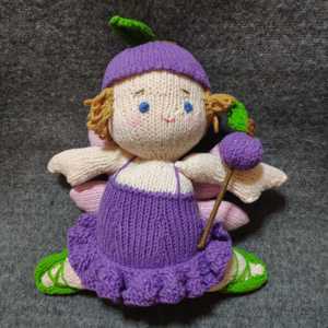 手工棒针编织毛线糖梅仙子娃娃玩偶拍照道具成品生日礼物18厘米