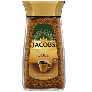 德国直邮Jacobs雅各布斯200g大瓶装Gold金装冻干速溶纯咖啡粉原味