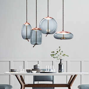 玻璃吊灯现代简约客厅餐厅吧台工业风创意美式北欧式灯具卧室单头