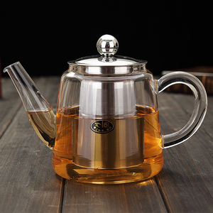 雅风玻璃茶壶耐高温加厚泡茶壶不锈钢过滤耐热玻璃水壶花茶壶茶具
