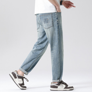 布衣传说 莱赛尔天丝棉 夏季新款薄牛仔裤子男款宽松直筒休闲长裤