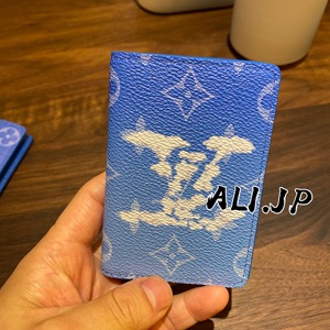 【ALI国现】LV 天空 卡包 卡夹 钱包 云朵 蓝天白云 柴犬烫金