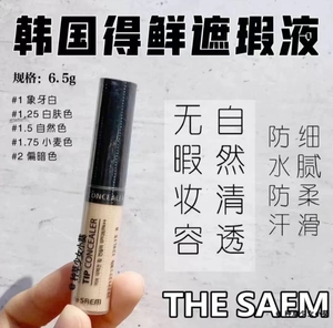 韩国The Saem得鲜遮瑕液粉底膏笔脸部斑点痘印 遮盖持久唇部打底