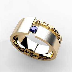 kaivy热卖新款高级设计感戒指 欧美18k黄金男士英文字母指环