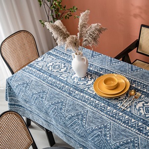 复古扎染新中式民族棉麻风餐桌布茶几盖布台布装饰布艺面料