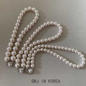 韩国进口feve同款法式大颗粒珍珠项链ins网红博主明星串珠颈链