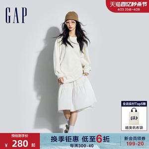 Gap女装2024春季新款纯棉柔软卫衣可拆卸连衣裙一衣两穿430372