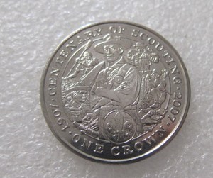 马恩岛2007年1克朗童子军周年克朗型纪念币
