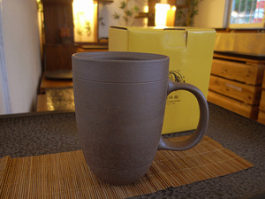 台湾陶作坊茶具老岩泥大水杯素面岩矿茶杯正品特价包邮送杯盖