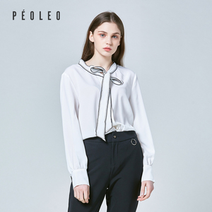 Peoleo飘蕾2019春装新款时尚长袖白衬衫女设计感小众衬