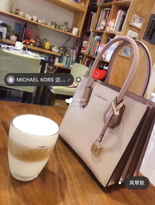 售完 Michael Kors mk mercer中小号粉色风琴包粉拼斜挎包