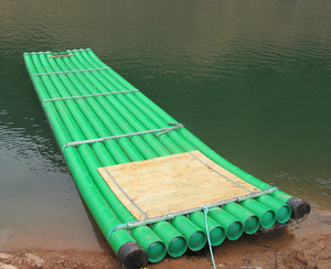 pvc管塑料管小型竹筏水管水上钓鱼渔用下网竹排船竹筏竹排发动机