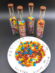 儿童创意网红彩色糖豆彩虹巧克力味糖果奖励小孩瓶装不哭零食
