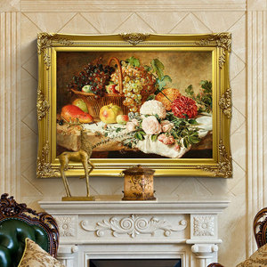 欧式古典花卉油画玄关装饰画美式餐厅走廊客厅卧室挂画壁画肌理画