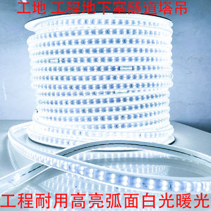 led灯带100米220V户外工程照明户外防水养殖塔吊工地地下室24V36V