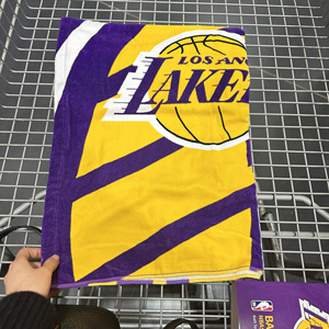 正品代购NBA篮球运动健身毛巾大浴巾擦汗大毛毯湖人队送男友礼物