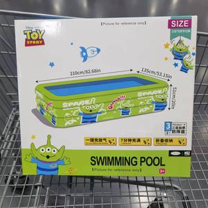 山姆代购迪士尼三眼仔系列充气泳池内置充气泵儿童游泳戏水池2米