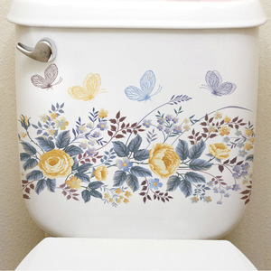 植物花卉马桶盖贴画时尚创意个性马桶贴纸浴室卫生间马桶翻新防水